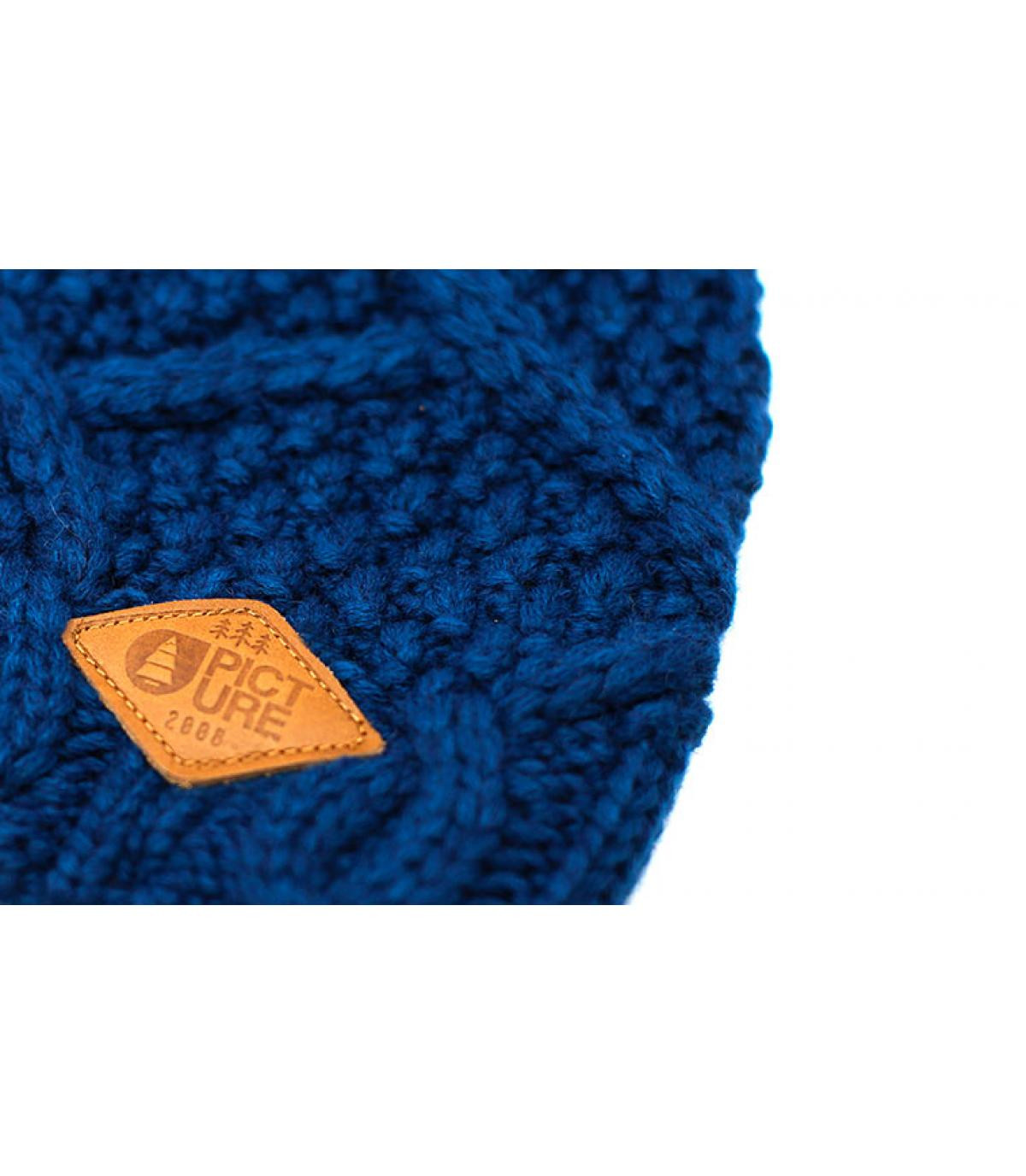 Mütze blau Fellbommel Mütze blau Fellbommel